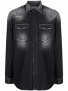 DONDUP FADED-FINISH DENIM SHIRT