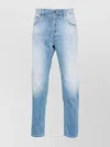 Dondup Faded Five-pocket Jeans With Belt Loops In Blue
