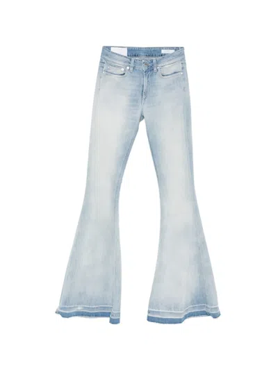 Dondup Faded Flared-hem Jeans In Blue