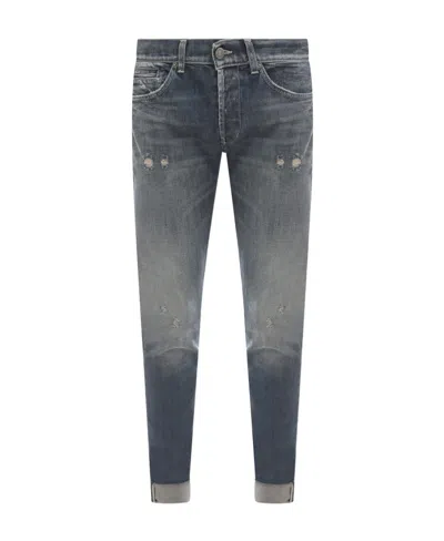 Dondup Faded Slim-fit Jeans In Gray