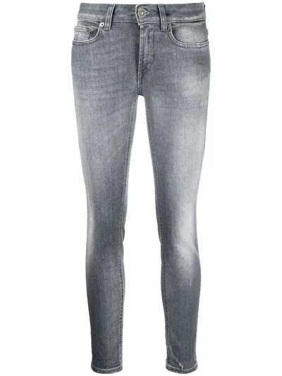Dondup Faded-wash Skinny-cut Jeans In Grey