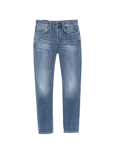 Dondup Faded Whiskered Jeans In Blue