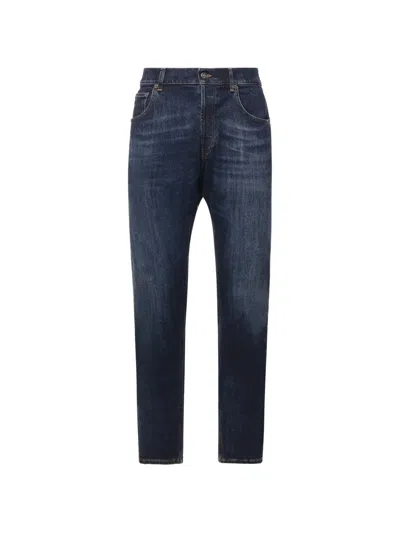 Dondup Faded Whiskered Jeans In Blue