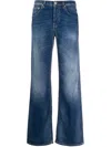 Dondup Faded Wide-leg Jeans In Blue
