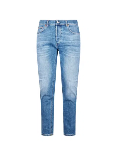 Dondup Faded-effect Logo-plaque Jeans In Blue