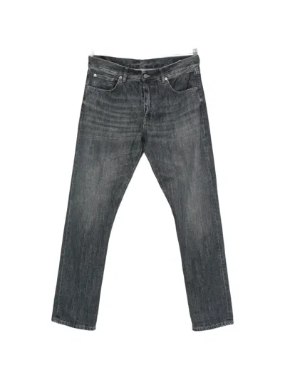 Dondup Faded-effect Straight-leg Jeans In Black