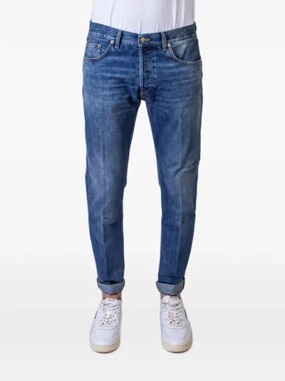 Dondup Faded-effect Turn-up Jeans In Blue