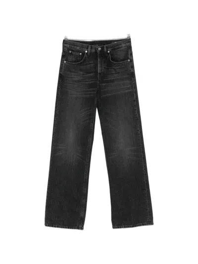 Dondup Faded-effect Wide-leg Jeans In Black