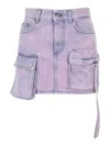 Dondup Denim Cargo Skirt In Dark Wash
