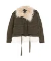 Dondup Faux-fur Trimmed Jacket In Brown
