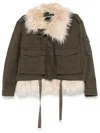 Dondup Faux-fur Trimmed Jacket In Green
