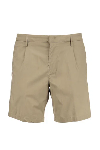 Dondup Fergus - Cotton Blend Shorts In Brown