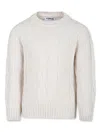 Dondup Ivory Sweater For Boy With Logo In White
