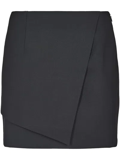 DONDUP FITTED BLACK MIDI SKIRT
