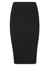Dondup Fitted Black Skirt With Ribbed Hem In Black