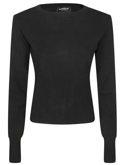 DONDUP FITTED RIBBED KNIT SWEATER WITH CLASSIC ROUND NECKLINE