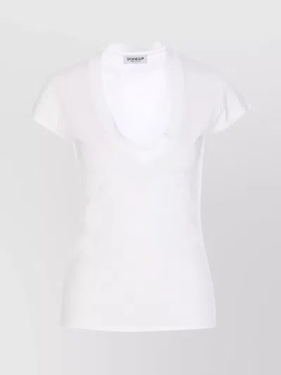 Dondup Fitted V-neck Short Sleeves Top