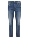 Dondup Five-pocket Carrot Slim Fit Jeans In Stretch Denim In Blue