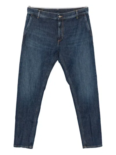 Dondup Five-pocket Cotton Jeans In Blue