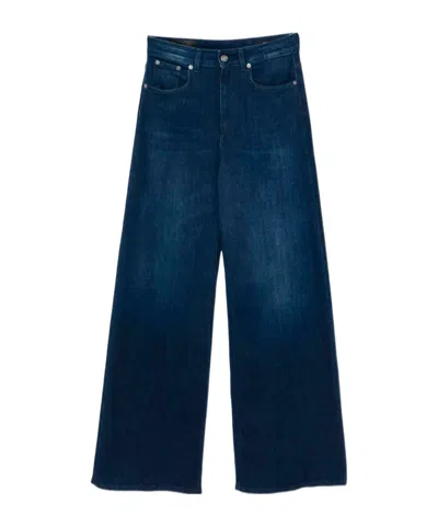 Dondup Five-pocket Cotton Jeans In Blue