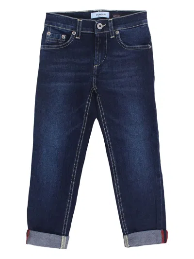 Dondup Kids' Five-pocket Cuffed Jeans In Blue