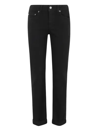 Dondup Straight-leg Pants With Five-pocket Design In Black