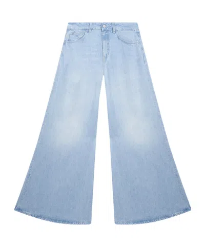 Dondup Five-pocket Wide-leg Jeans In Green