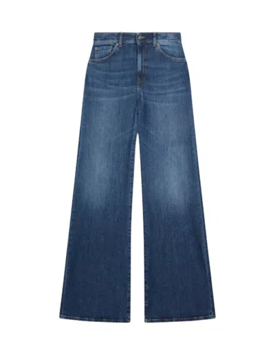 Dondup Five-pocket Wide-leg Jeans In Blue