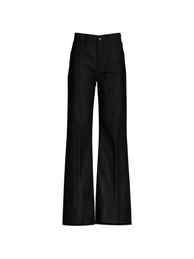 Dondup Five-pocket Wide-leg Jeans In Black