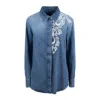 Dondup Fixed Denim Over Shirt With Embroidery