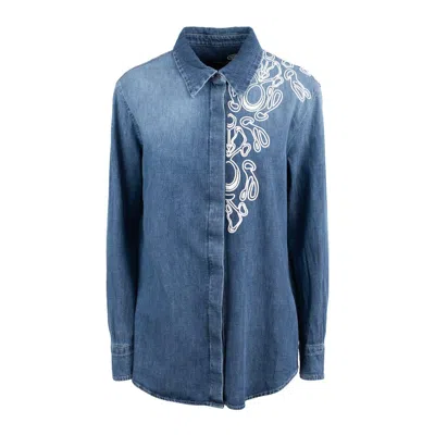 Dondup Fixed Denim Over Shirt With Embroidery