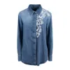 Dondup Fixed Denim Over Shirt With Embroidery