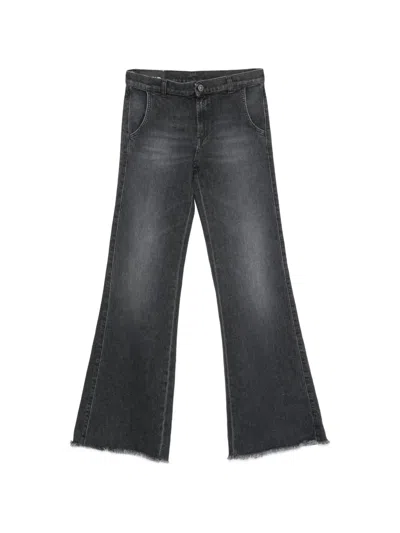 Dondup Kids' Flaire Frayed-hem Flared Jeans In Black