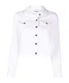 Dondup White Denim Cropped Jacket In White