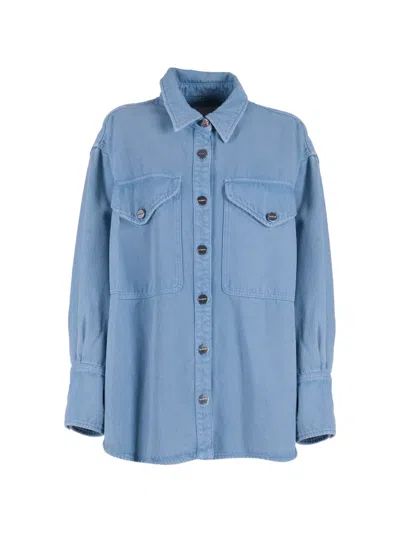 Dondup Flap-pocket Shirt In Blue