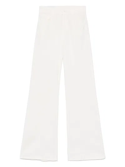 Dondup Flared Jeans In White Denim