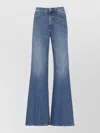 Dondup Flared Straight Leg Denim Five Pocket Trousers In Blue