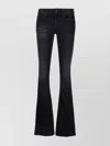 Dondup Flared Trousers Belted Faded Effect In Black