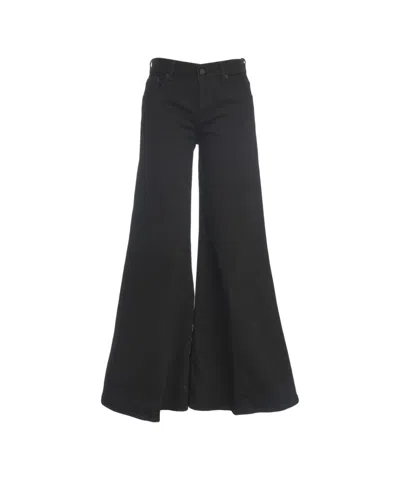 Dondup Flared Wide-leg Trousers With Five-pocket Design In Multi