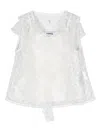 Dondup Floral-embroidery Mesh Blouse In White