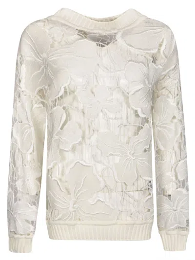 Dondup Floral Sweater In White