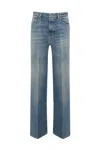 Dondup Francine Wide Leg Jeans In Denim In Blue