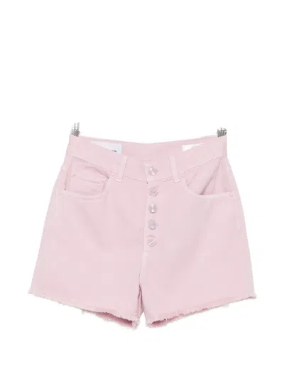 Dondup Frayed Button-fly Shorts In Pink