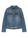 Dondup Frayed Denim Jacket In Blue