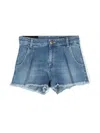 Dondup Frayed Denim Shorts In 蓝色