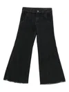 Dondup Frayed-hem Flared Trousers In Black