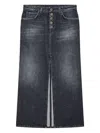 Dondup Front-slit Midi Skirt In Blue