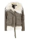 Dondup Faux-fur Trimmed Jacket In Military Green