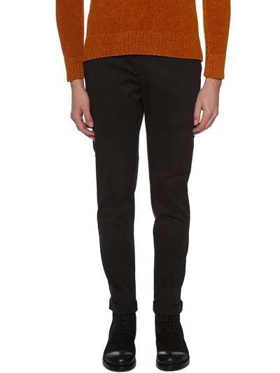 Dondup Gabardine Cotton Trousers Mod. Gaubert In Black