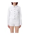Dondup White Denim Cropped Jacket In White